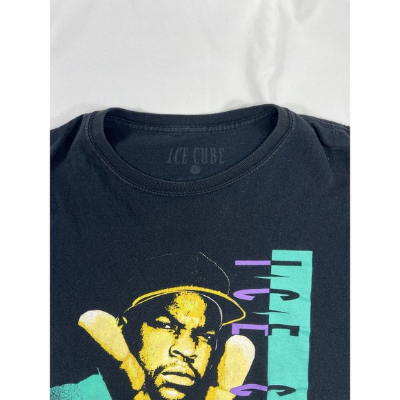 Vintage Ice Cube Rap‎ Graphic Tshirt Black Size Large Hip Hop 90's - Picture 3 of 6